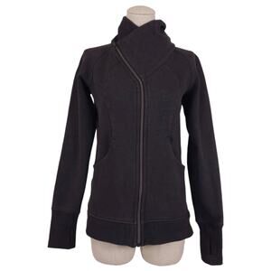 Lululemon Cozy Cuddle Up Jacket Heathered Black / Black Sz 6